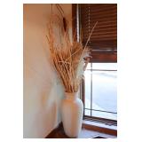 24" Pottery Vase with Cattails
