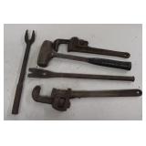 Pipe Wrenches, 3lb. Hammer, Pickle Fork