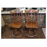 2 Wood 24"  Swivel Bar Stools