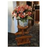 Magazine Rack & Floral Arrangement