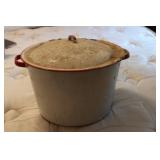 Red & White Enamel Soup Pot