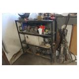 Metal Shelf & Contents