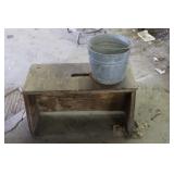 Stool & Galvanized Bucket