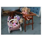 Dolls, High Chair & Buggy