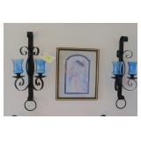 Wall Sconces & Angel Picture
