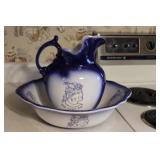 Old Sleepy Eye Flo Blue Pitcher & Bowl