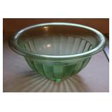 Vintage 11" Green Glass Mixing Bowl