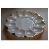 Milk Glass Egg Plate