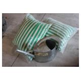 Outdoor Pillows & Watering Can