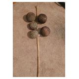 Decorative Woven Balls & Walking Stick