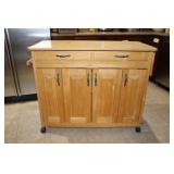 Maple Rolling Storage Island/Cabinet