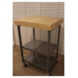 Rolling Butcher Block Top Cart