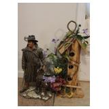 Western Cowboy Statue & Birdhouse