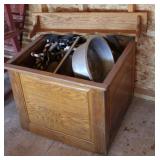 Wood Rolling Planter Box & Contents