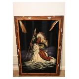Vintage Native American Velvet Painting