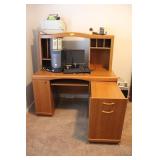 Oak Computer Desk & File Returner