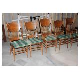 Modern Oak Press Back Chairs