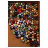 Vintage Marbles & Leather Pouch