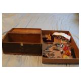 Wooden Box & Collectibles