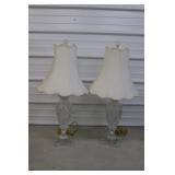 Crystal Hollywood Regency Table Lamps