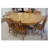 Modern Claw Foot Oak Pedestal Table & Chairs