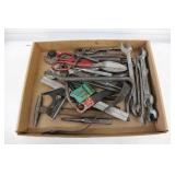 Assorted Wrenches, Pliers, Tin Snips & Chisels