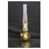 Aladdin Corinthian Amber Glass Oil Lamp