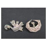 Vintage Sterling Bird Brooches