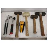 Mallets, Stud Finder & Channel Locks