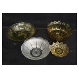 Amber & Clear Pressed Glassware