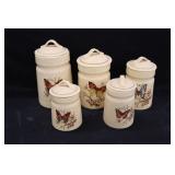 Ceramic Butterfly Canister Set