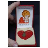 Vintage Orphan Annie Necklace & Charm