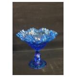 7-1/2' Blue Fluted Candy Dish