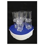 Plastic Glasses & Farberware Storage Container