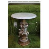 Marble Top Table w/ Figural Cherub Base