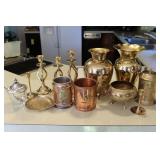 Brass Vases, Mugs, & Candle Holders