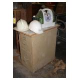 File Cabinet, Floor Cleaner & Hard Hats
