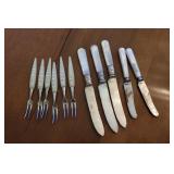 Cocktail Forks & Mother of Pearl Butter Knives