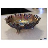 8" Carnival Ruffled & Footed Bowl