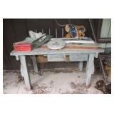 Metal & Wood Workbench & Contents
