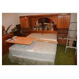 Queen Sized Bed & Massive Oak Headboard