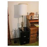File Cabinet & Vintage Lamp
