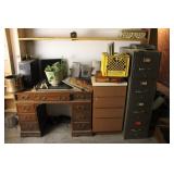 Desk , Cabinet & Contents