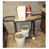 Grill Cart & Buckets of Nails & Screws