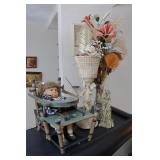Figurines, Doll & Highchair