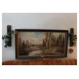 Woodland Path Sofa Picture & Sconces
