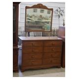 Kroehler Maple 8 Drawer Dresser & Mirror