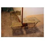 Child-Sized Metal Table & Folding Chair