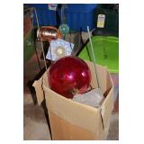 Gazing Ball, Stand & Shepard Hook Lawn Ornaments