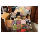 Box Full of Partial Quilts & Quilting Materials